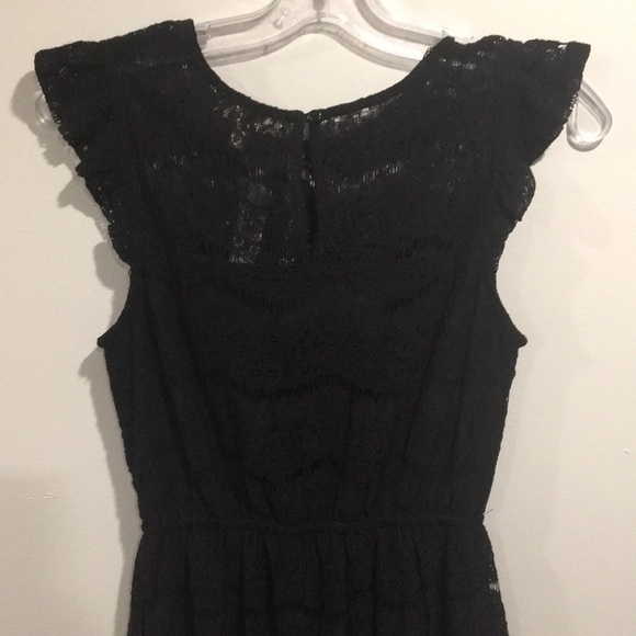 MONTEAU Cap Sleeve Lined Black Lace Dress Size S - Picture 10 of 12